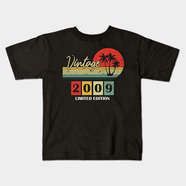 vintage 2009 14th birthday vintage tshirt design Kids T-Shirt by chenowethdiliff